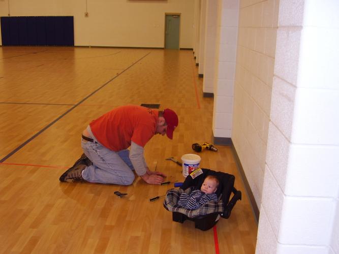 My favorite picture, Jimmy's favorite things, His Son His flooring and His cell phone